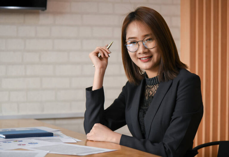 Asian female executive in workplace